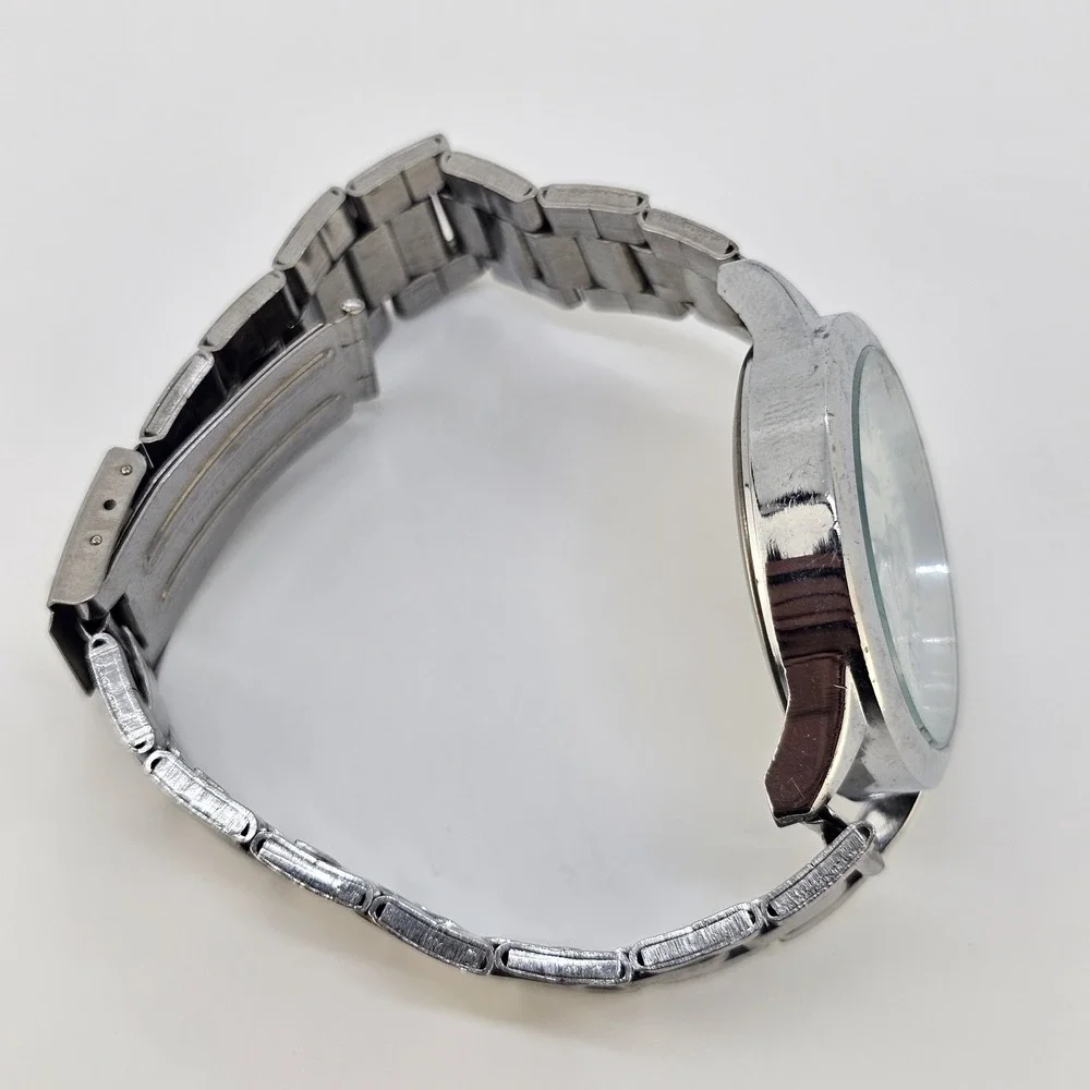 Women's Watch 36MM Analog White Dial Gray Metal Bands 7.25
